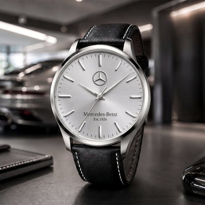Personalized Merc Backdrive Leather Strap Watch