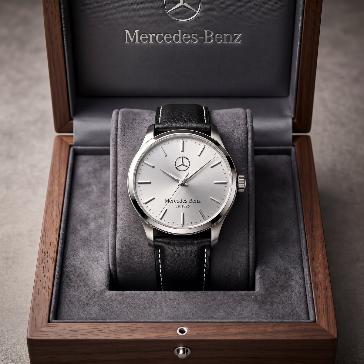 Personalized Merc Backdrive Leather Strap Watch