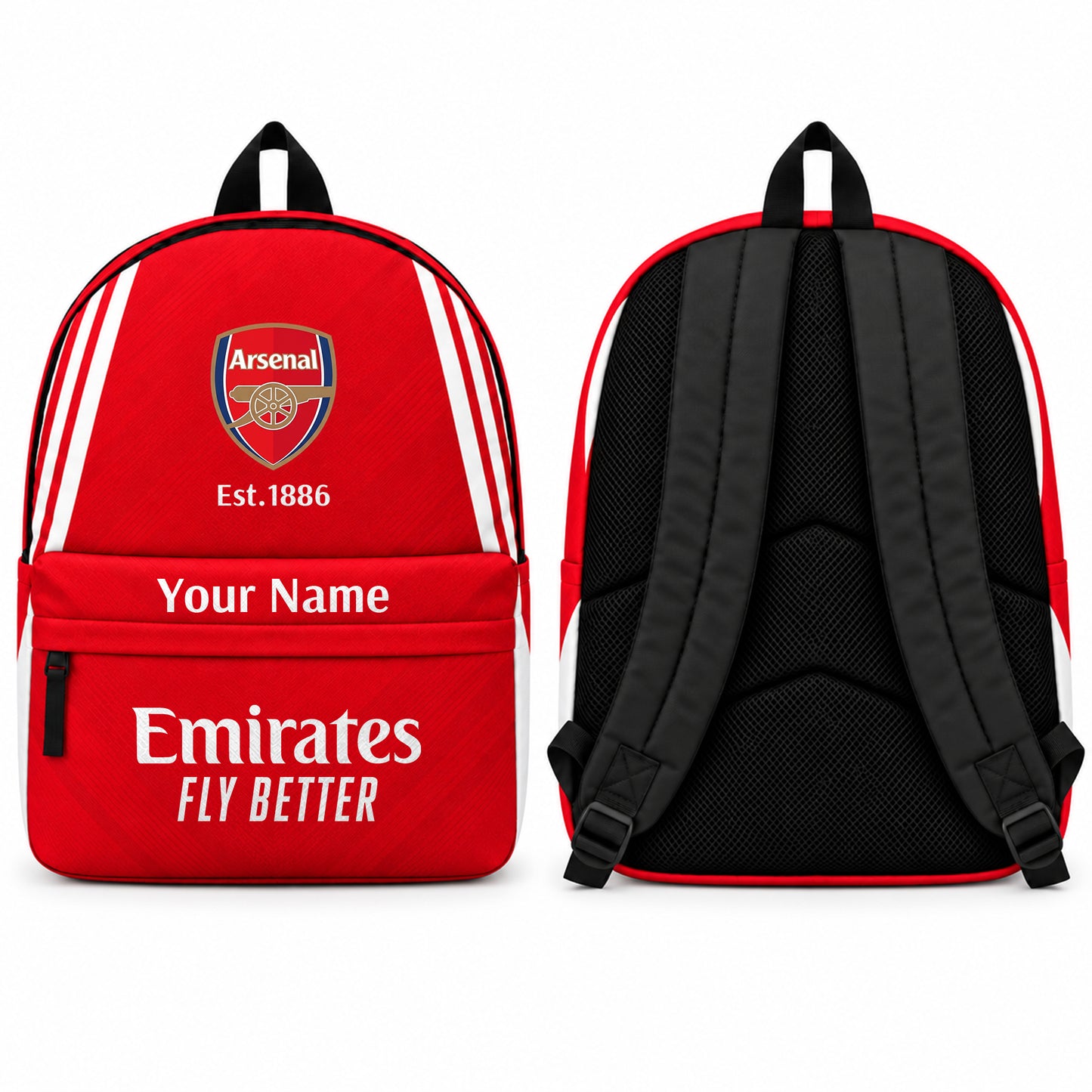 Arsenal 2026 Emirates Backpack with Custom Name – Gift for Arsenal Fans