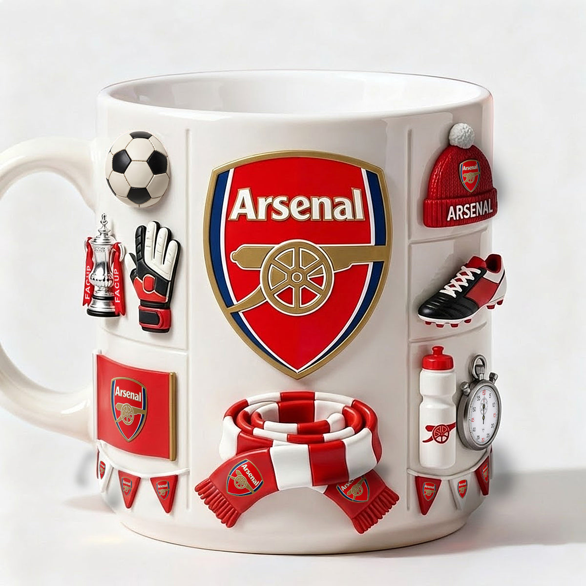 Customized Arsenal FC Accent Mug , Cream Mug Gifts , Holiday Gifts