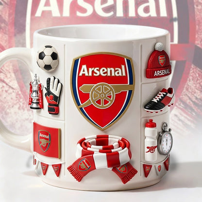 Customized Arsenal FC Accent Mug , Cream Mug Gifts , Holiday Gifts