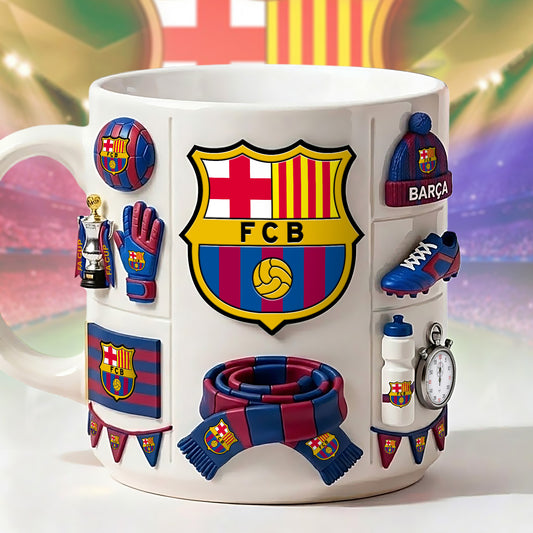 Customized Barca FC Accent Mug , Cream Mug Gifts , Holiday Gifts