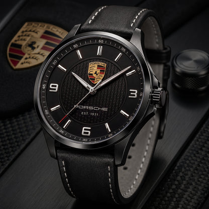 Personalized Pors Est.1931 Luxury Leather Strap Watch