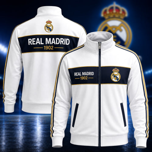 Personalized Real Madrid 2026 Zipper Stand Collar Jacket
