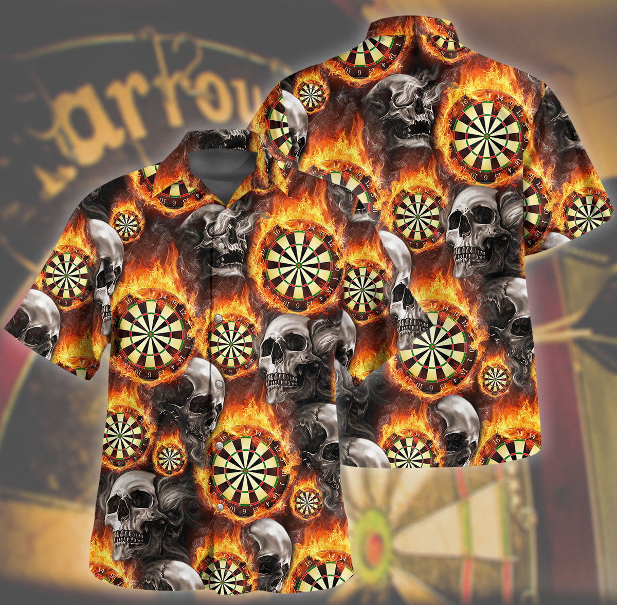 Dart Skull Fire 3D Hawaii Shirt P080803