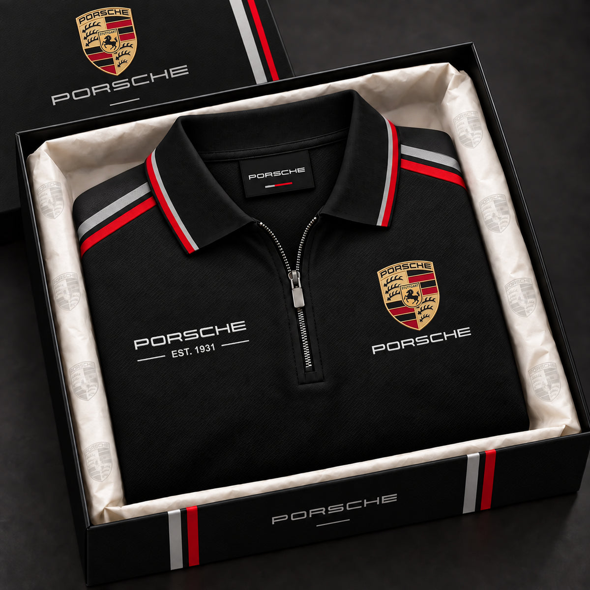 Personalized Pors Modern Zipper Polo ,T-shirt, Hoodie , Short , Polo , hawaii