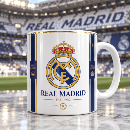 Real 1902 Accent Mug , Cream Ceramic Mug, Football Fan Gift, Holiday Gift