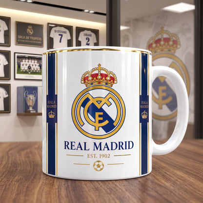 Real 1902 Accent Mug , Cream Ceramic Mug, Football Fan Gift, Holiday Gift