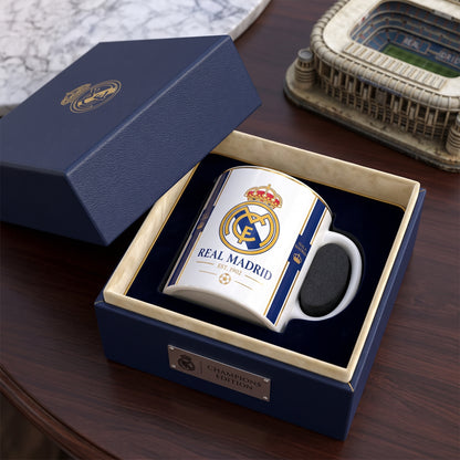 Real 1902 Accent Mug , Cream Ceramic Mug, Football Fan Gift, Holiday Gift
