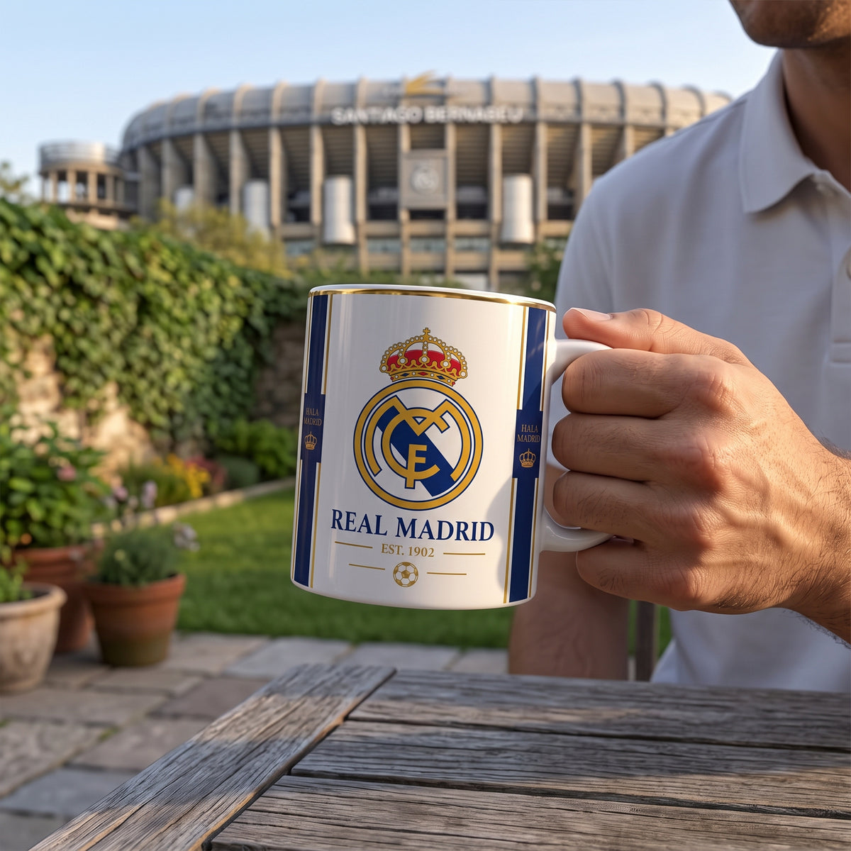 Real 1902 Accent Mug , Cream Ceramic Mug, Football Fan Gift, Holiday Gift