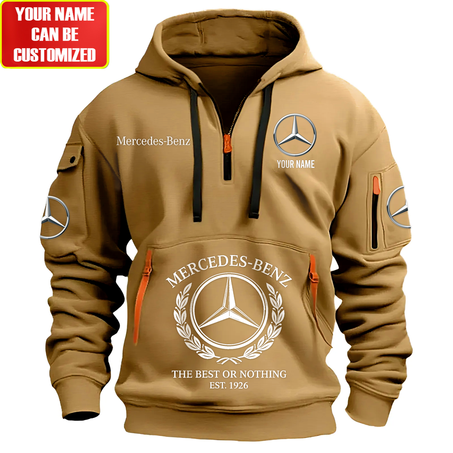 Personalized Merc Est.1926 Zip-Hoodie Cotton Jacket
