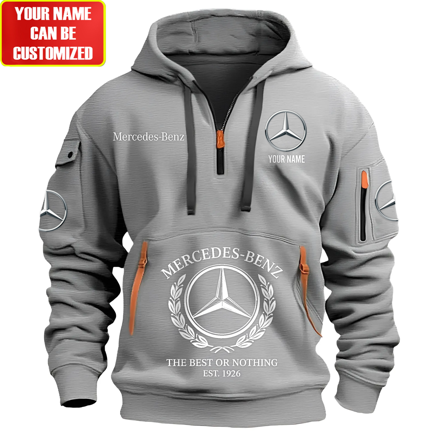 Personalized Merc Est.1926 Zip-Hoodie Cotton Jacket