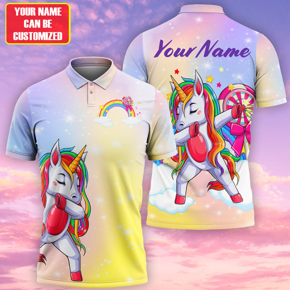 Personalized Name Unicorn Darts All Over Printed Unisex Shirt P060901