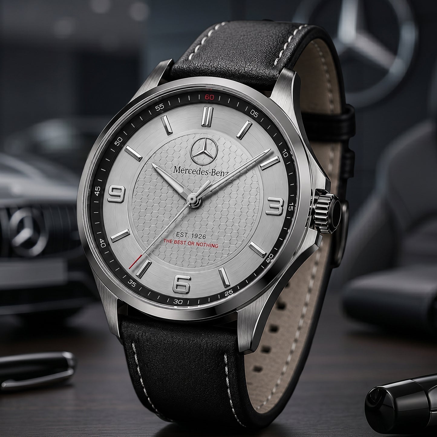 Personalized Merc Est.1926 Luxury Leather Strap Watch V2