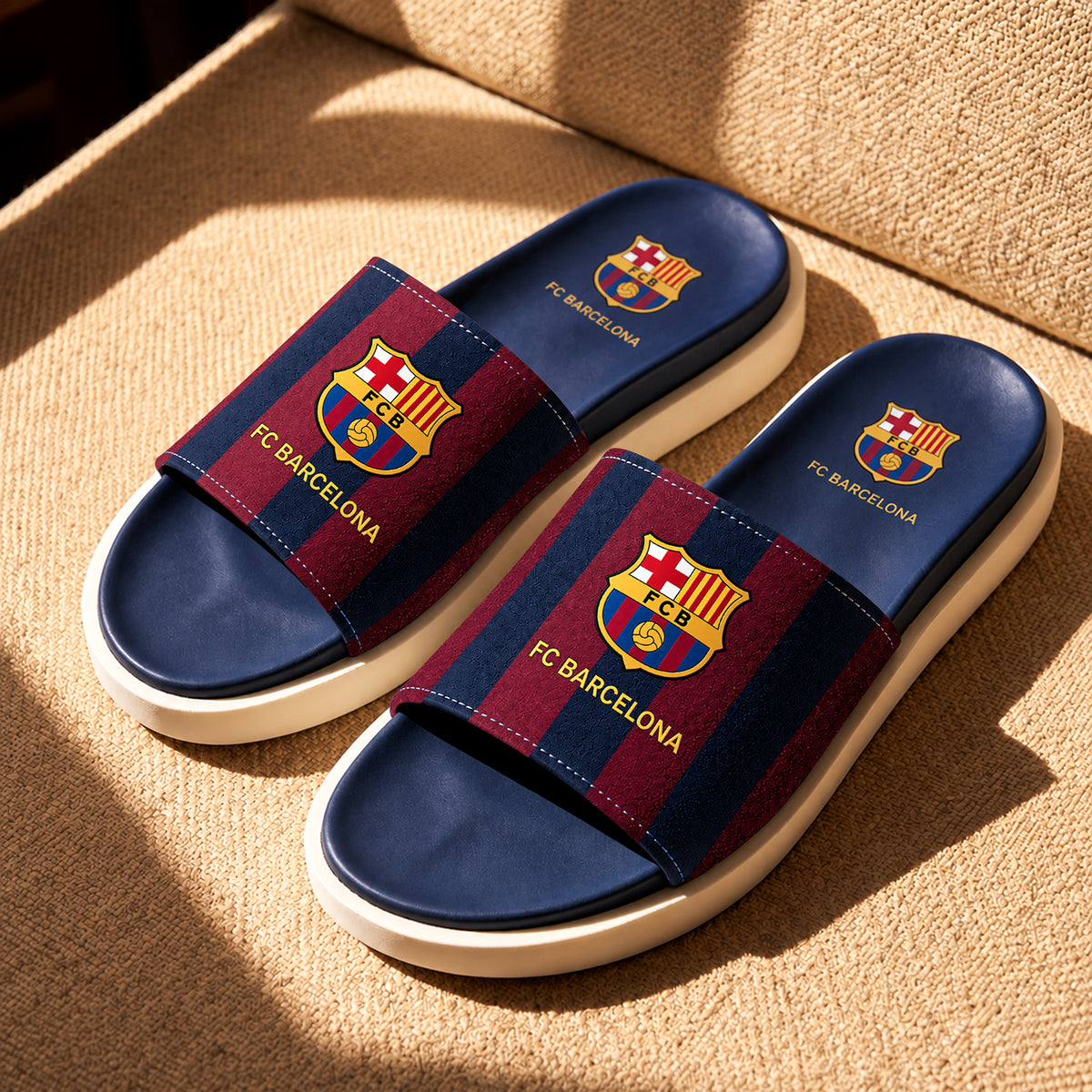 Barcelona FC Deluxe Custom Leather Sandals