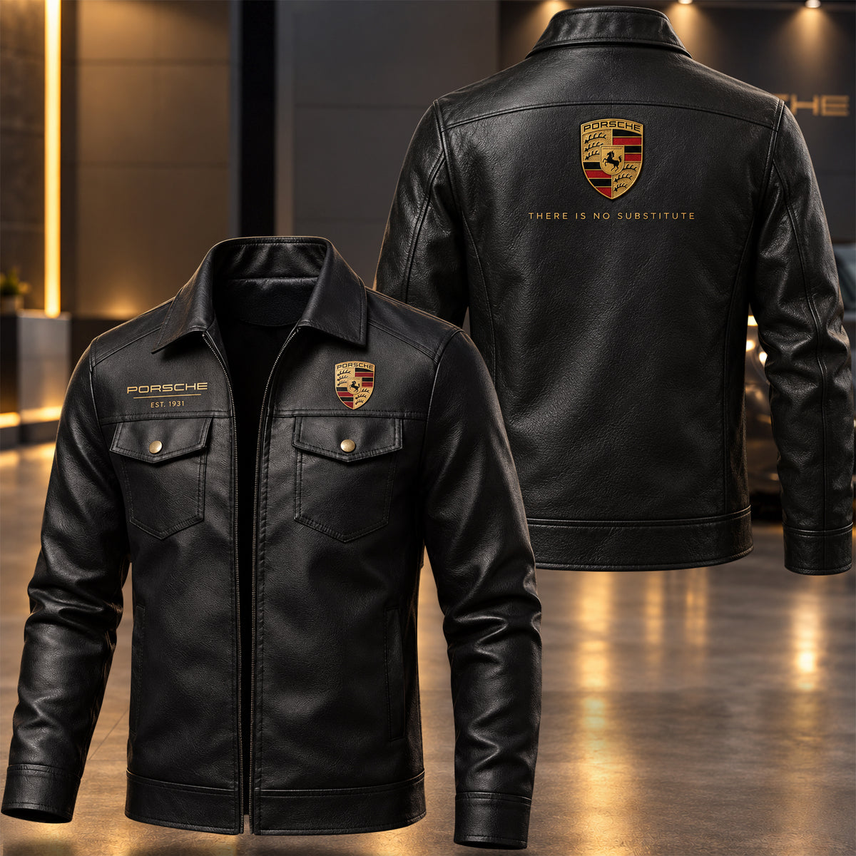 Pors Heritage Vintage Collar Leather Jacket New Style