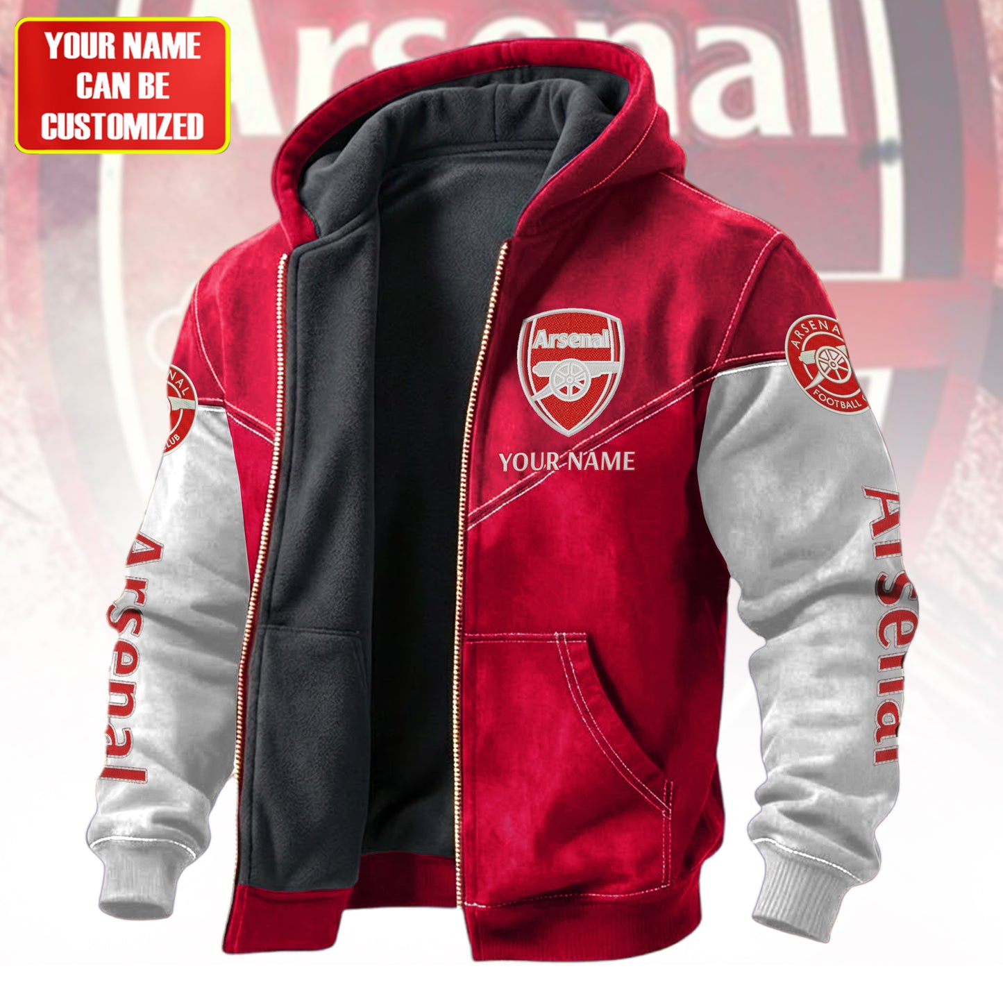 Personalized Arsenal Fleece inside Jacket