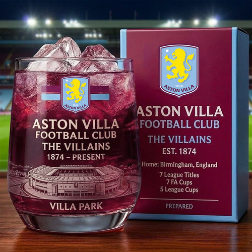 Aston Villa Whisky , The villains Whiskey Glass, Holiday Gifts