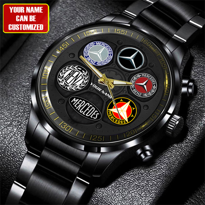 Personalized Merc Logo History Luxury Stainless Steel Watch