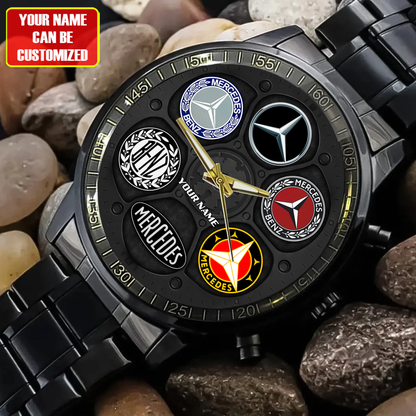 Personalized Merc Logo History Luxury Stainless Steel Watch
