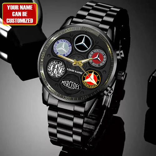 Personalized Merc Logo History Luxury Stainless Steel Watch