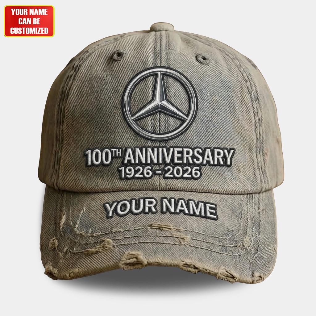 Customized Merc 100th Anniversary Vintage Denim Cap
