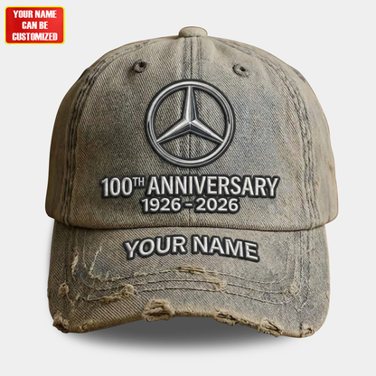 Customized Merc 100th Anniversary Vintage Denim Cap