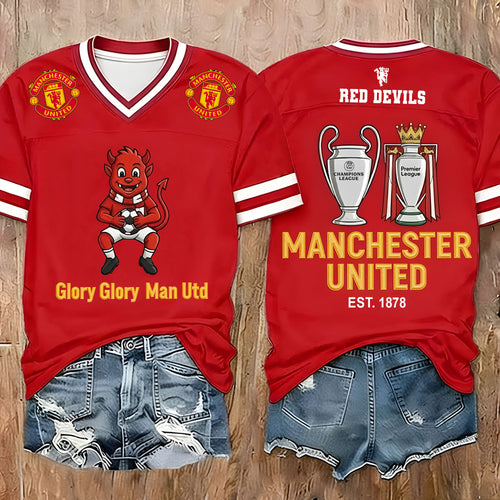 M.U Glory Glory Man Utd Two Mesh Jersey Shirt v2