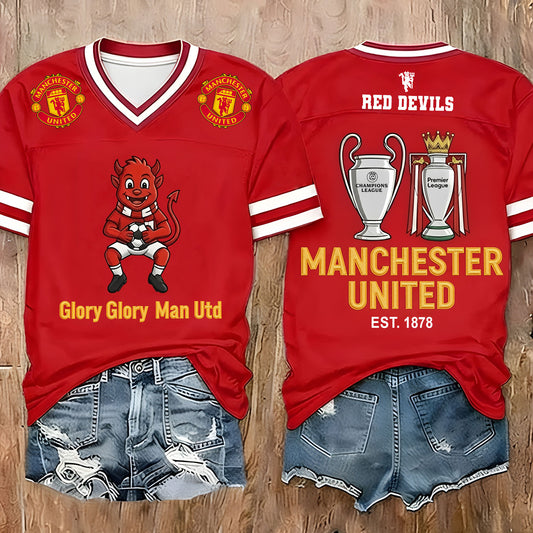 M.U Glory Glory Man Utd Two Mesh Jersey Shirt v2