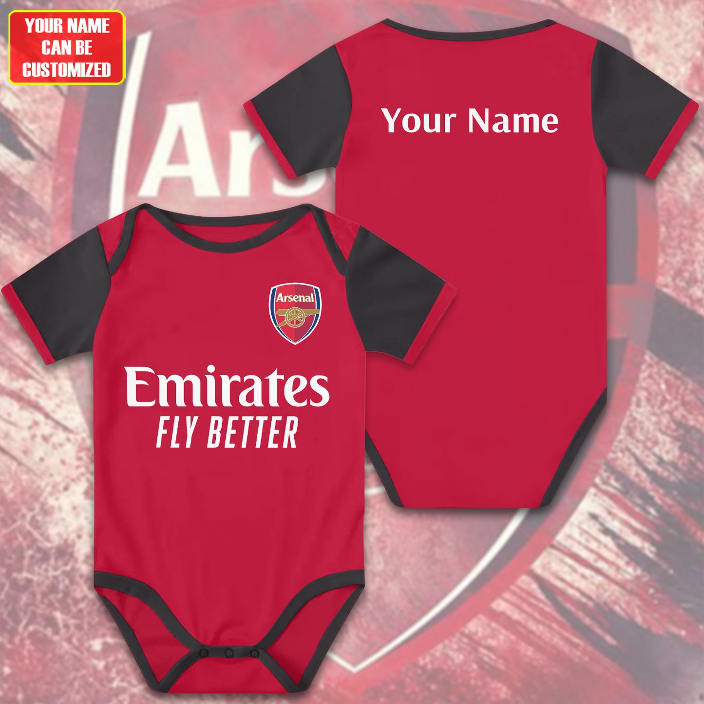 Customized Arsenal Soccer Jersey , Baby Rib Bodysuit Sizes