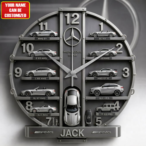 Merc-benz Car Collector 3D Visual Effect Acrylic Wall Clock