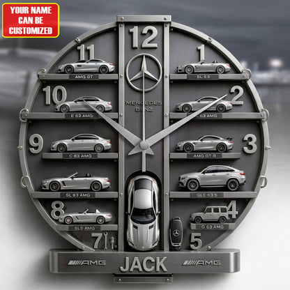 Merc-benz Car Collector 3D Visual Effect Acrylic Wall Clock