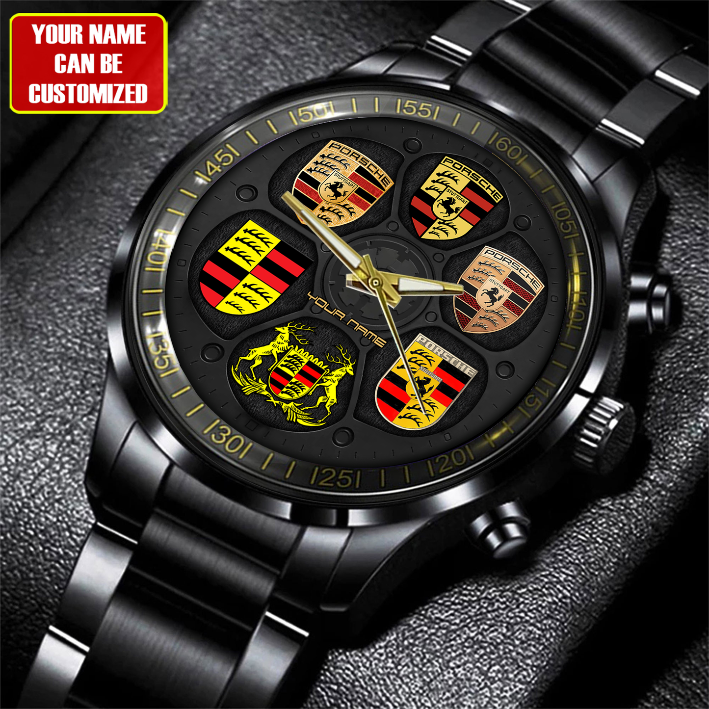Personalized Pors Logo Stainless Steel Watch