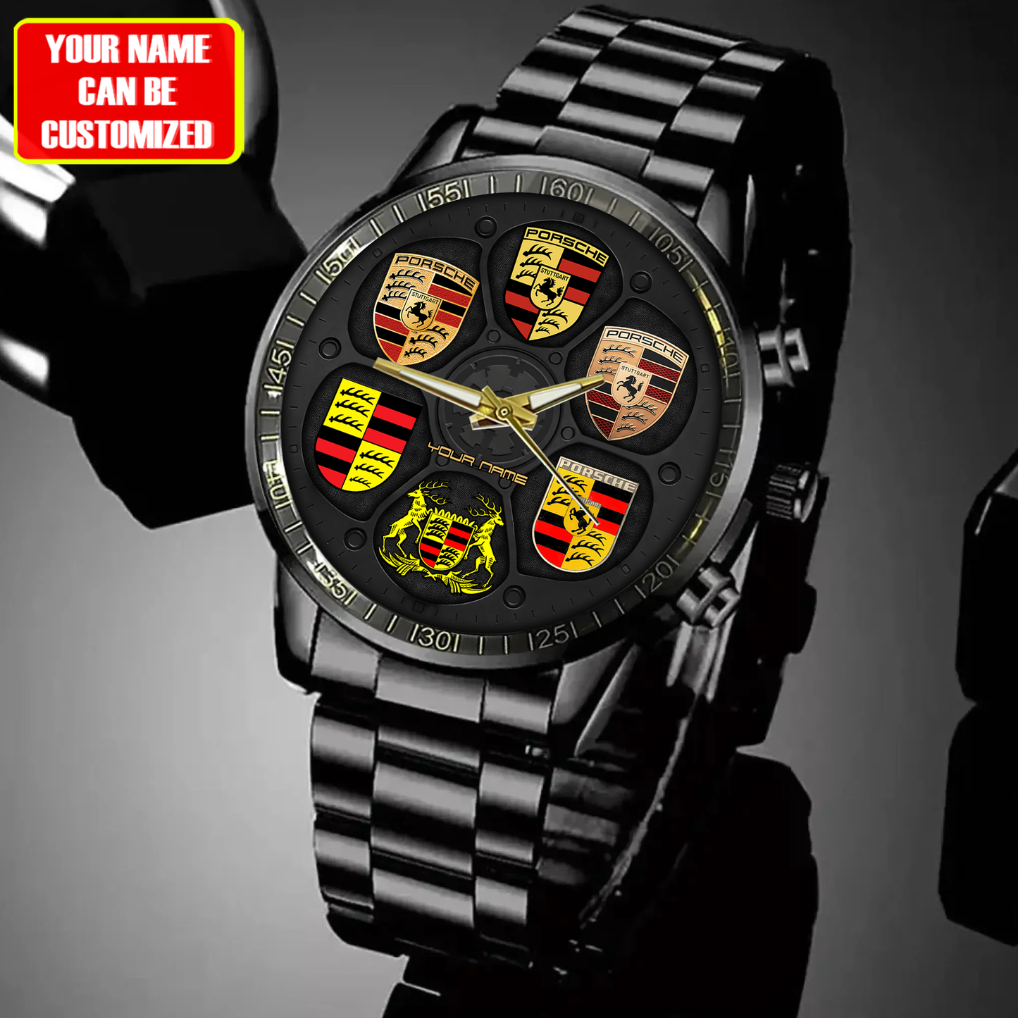 Personalized Pors Logo Stainless Steel Watch