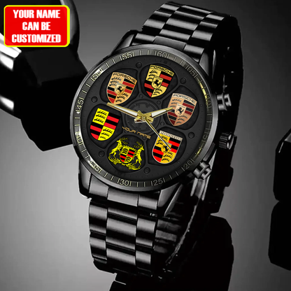 Personalized Pors Logo Stainless Steel Watch