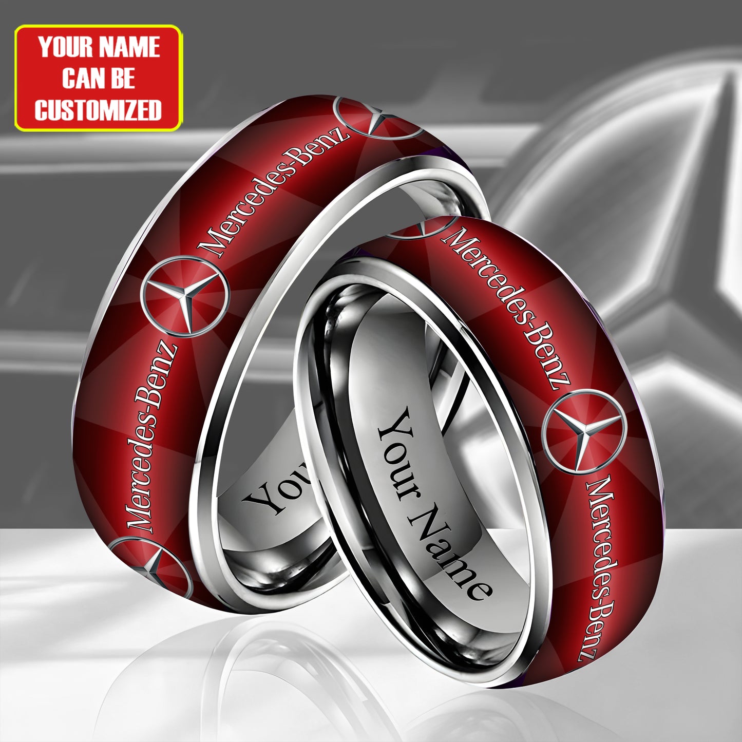 Personalized Merc Elegant Custom Alloy Ring