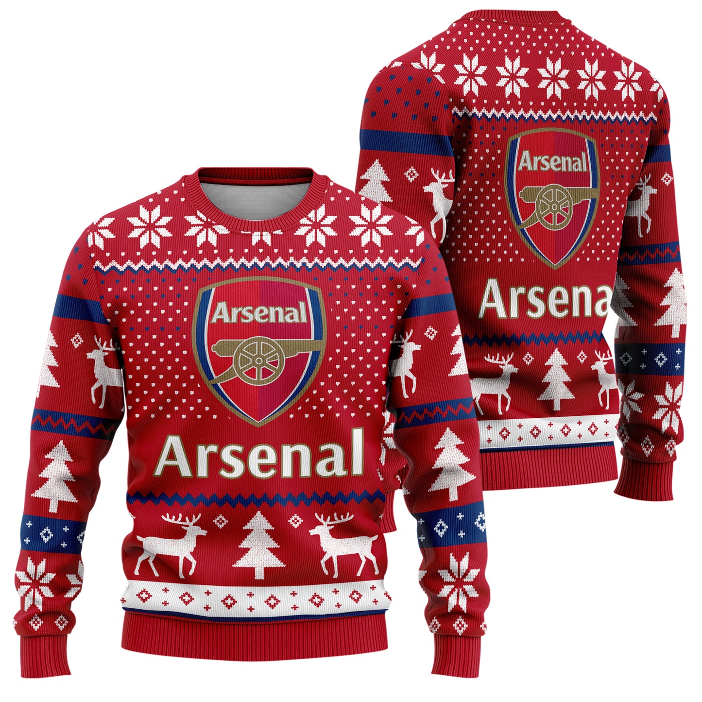 Arsenal Ugly Christmas Sweater , Unisex Wool Sweater