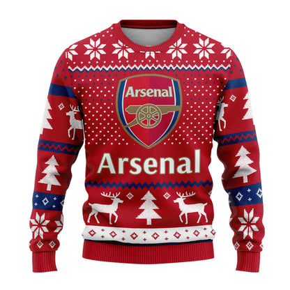Arsenal Ugly Christmas Sweater , Unisex Wool Sweater