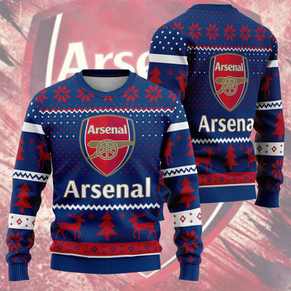Arsenal Ugly Christmas Sweater , Unisex Wool Sweater