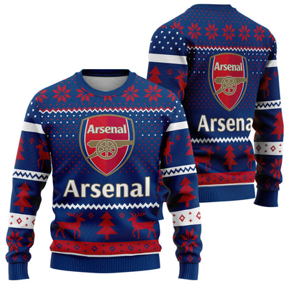 Arsenal Ugly Christmas Sweater , Unisex Wool Sweater
