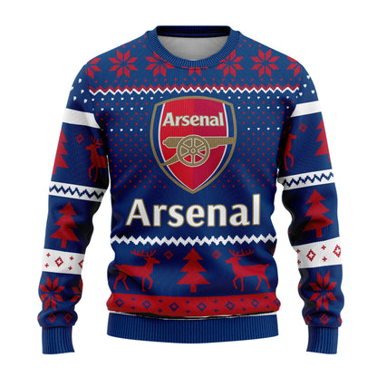 Arsenal Ugly Christmas Sweater , Unisex Wool Sweater