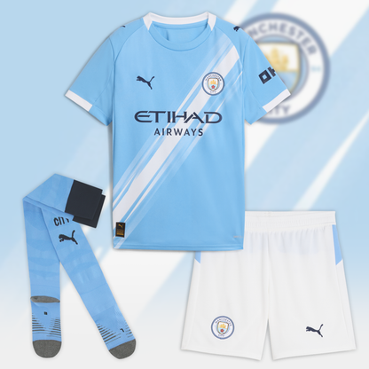 Mancity 25/26 Soccer Jersey & Shorts with Socks Kit Set for Boys and Girls Youth Sizes , Adult Sizes
