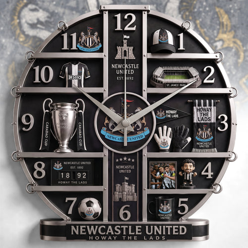 Newcastle United History 3D Visual Effect Acrylic Wall Clock