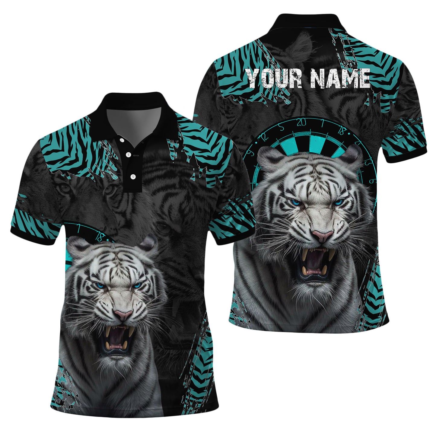 Personalized Darts White Tiger All Over Printed Unisex Shirt P130608