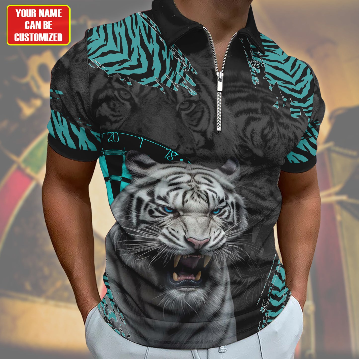 Personalized Darts White Tiger All Over Printed Unisex Shirt P130608