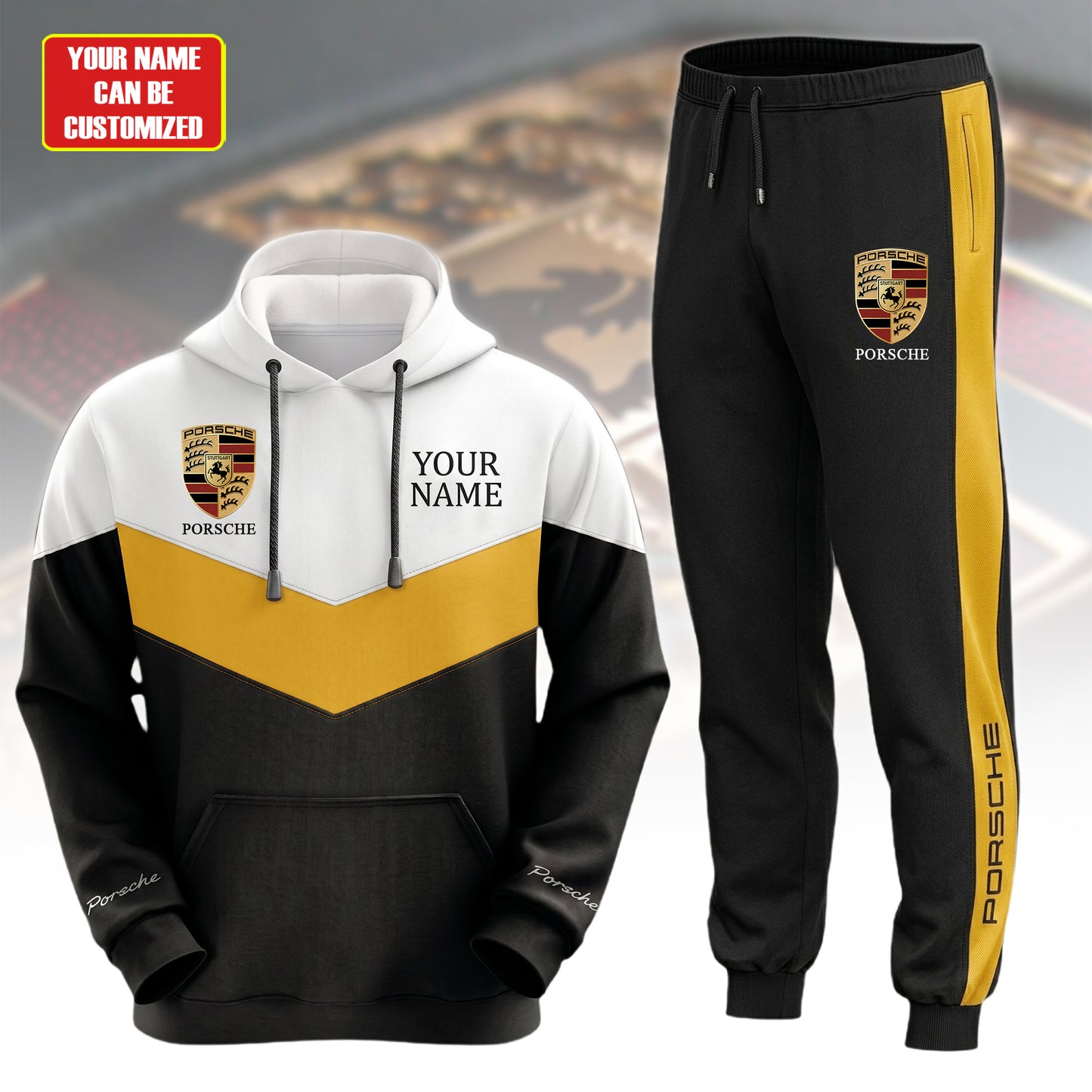 Personalized Pors Driven All over Printed Hoodie and Sweatpants set