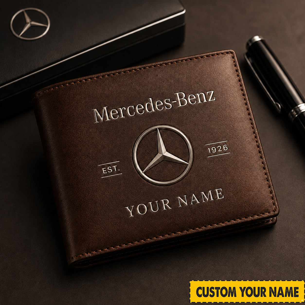 Personalized Merc 1926 Leather Wallet , Leather Gift , Father Day Gifts , Holiday Gift