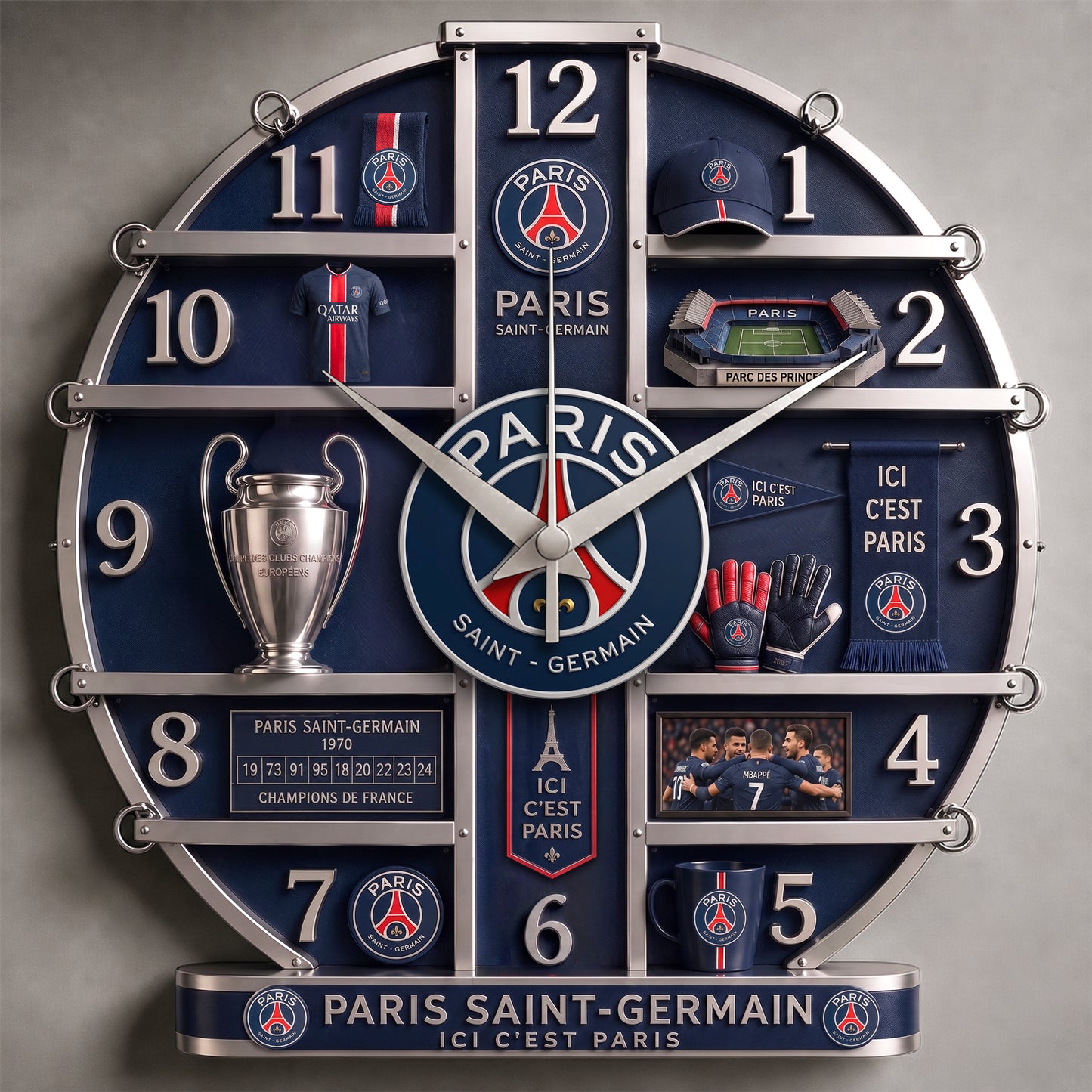 PSG History 3D Visual Effect Acrylic Wall Clock
