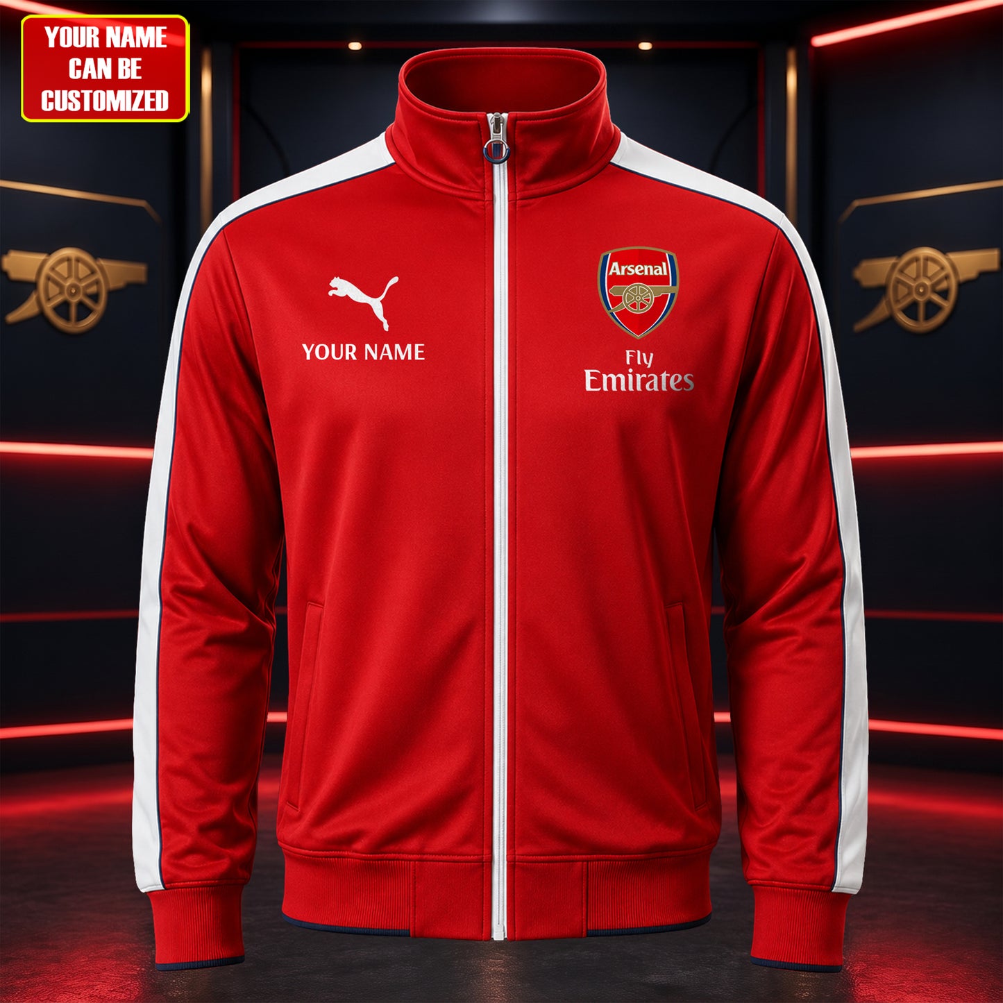Personalized Arsenal Collab Zipper Stand Collar Jacket