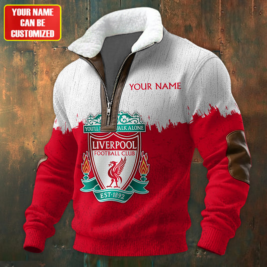 Personalized LVP Fur Zipper Pullover Shirt